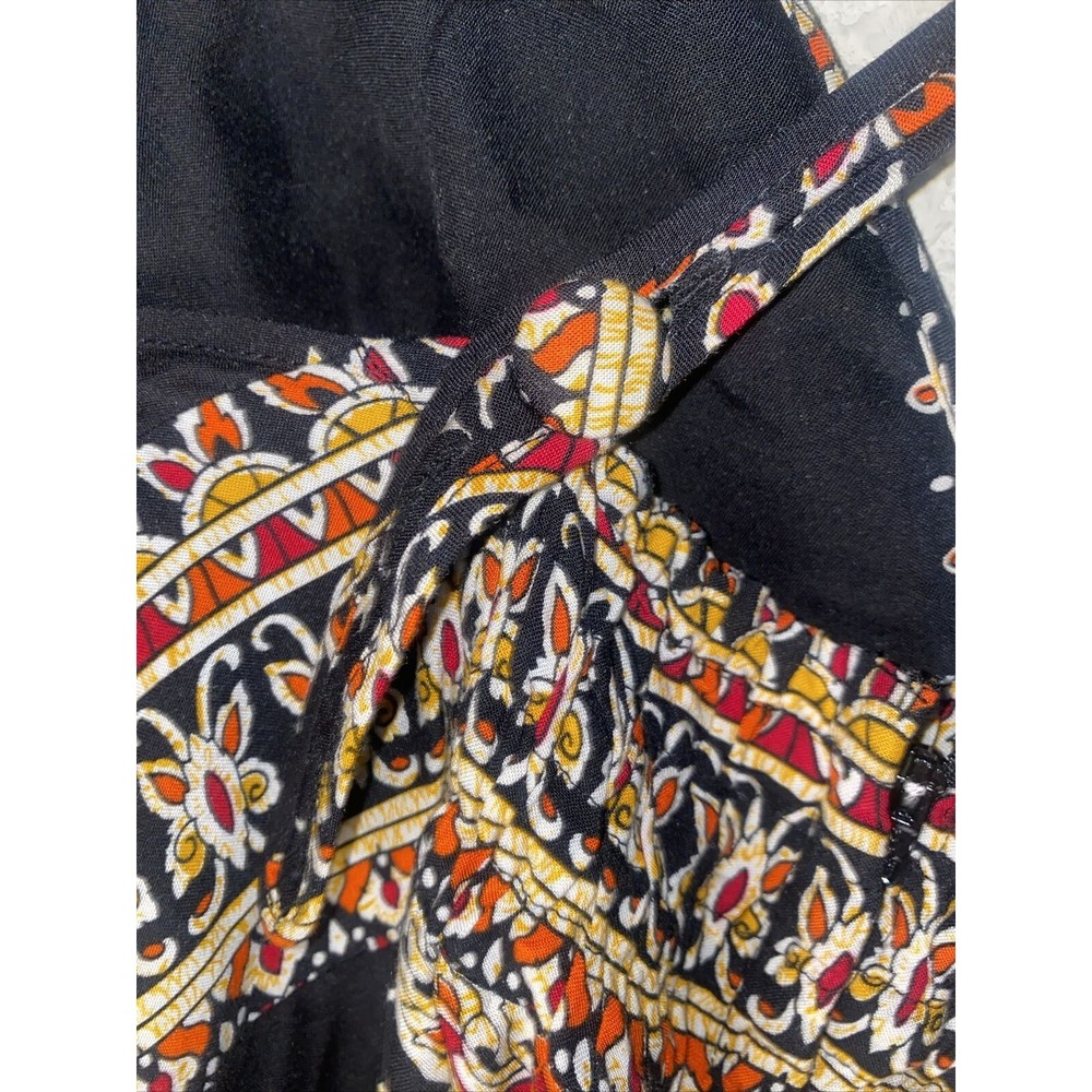 Angie Boho Floral Large Vneck Tank Hippie Full Button Back Long Dress Indie - Picture 3 of 8